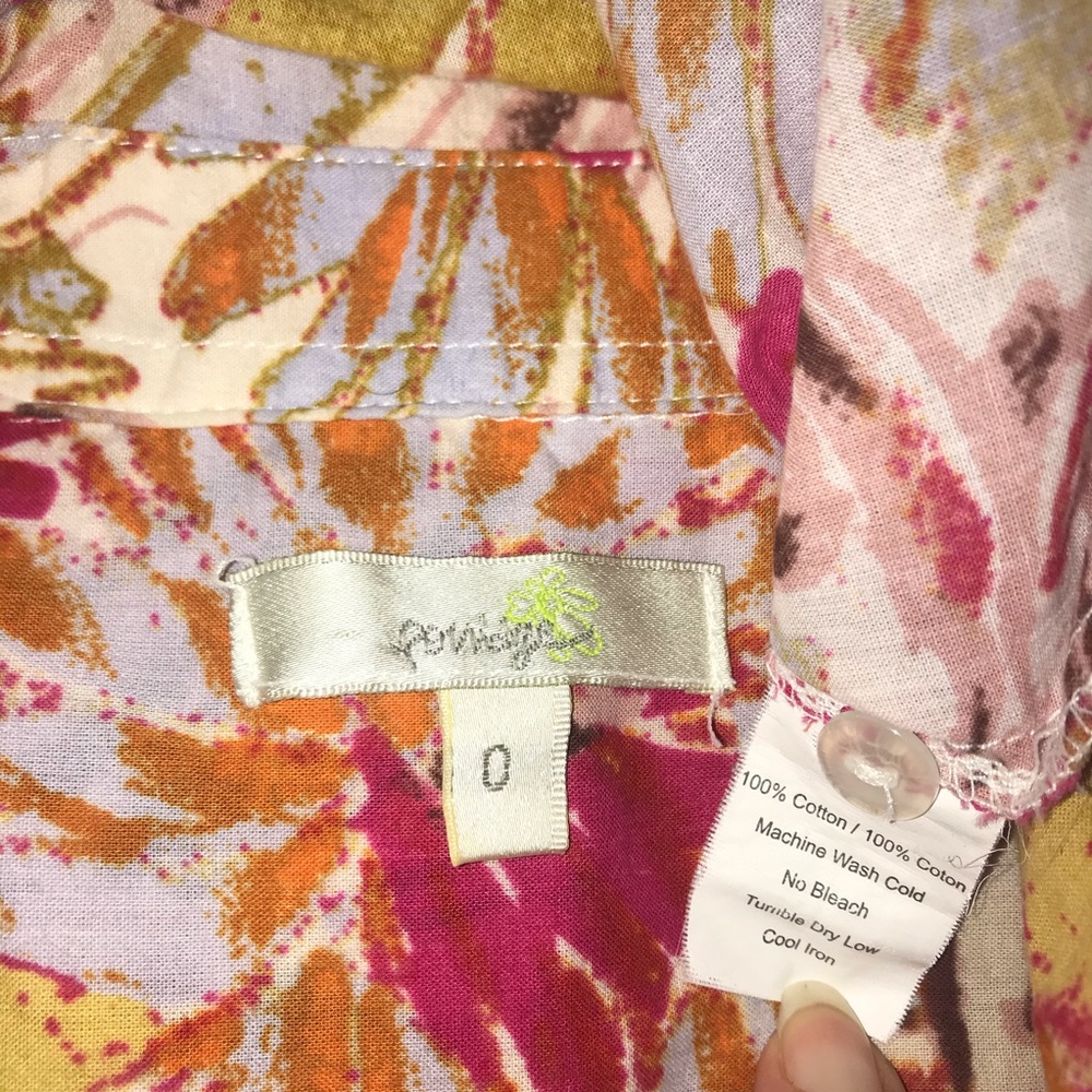 Anthro Porridge Floral Watercolor Button Down Tank - Picture 4 of 7